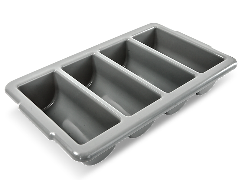 Caja Plastica 4 Divisiones. Gris