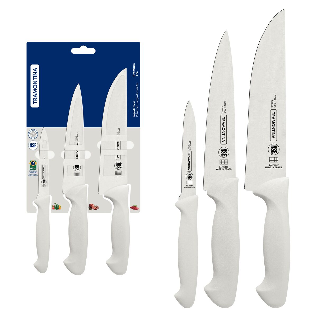 Cuchillos (JUEGO)3 piezas Premium blanco