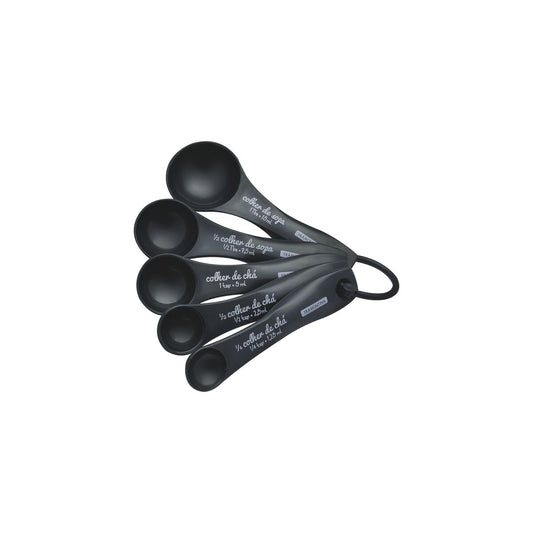 Cucharas 5 medidoras. 5 medidas diferentes. Material "abs" grafito