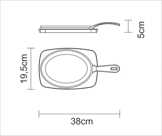 Sarten Mix grill forjado oval 30x18x1.8cm