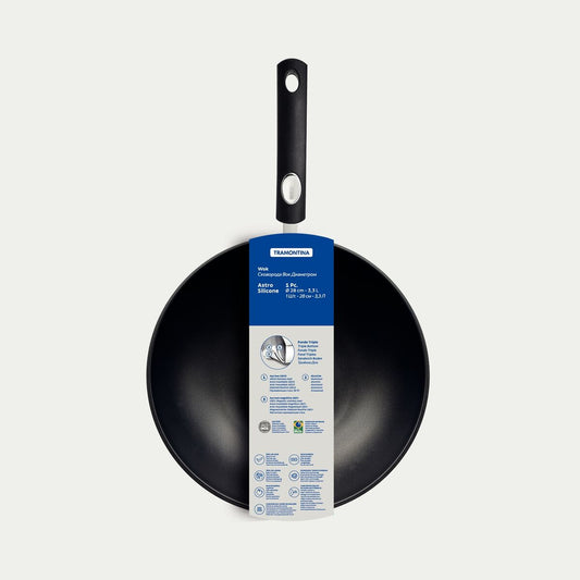 Wok con antiadherente solar silicone 28 cm 3.3l 0.6MM. triple fondo antiadherente
