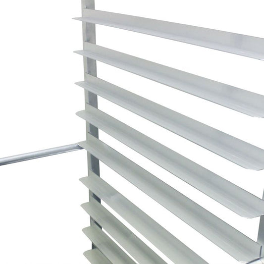 RACK PARA 20 CHAROLAS C/ RUEDAS (2 CON FRENO, 2 REGULAR ) 20.25 X 26 X 69.25 pg