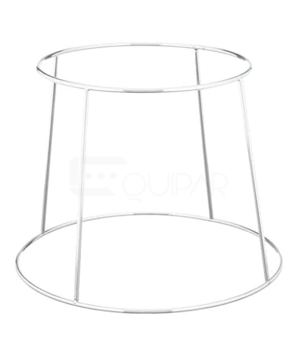 BASE PARA PIZZA CROMADA REDONDA 7 1/2" BASE SUP,7 1/3" ALTURA