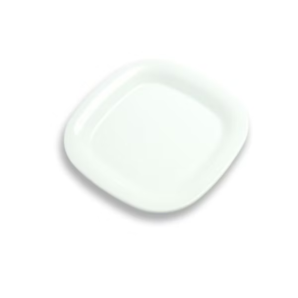 PLATO DE MELAMINA CUDRADO RIM DE 25.9*2CM, PREMIUM BLANCO