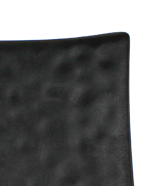 PLATO CUADRADO 15 CMS MELAMINA NEGRO CORRUGADO