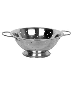 COLADOR CON BASE, 8 QT. Tipo tazón de acero inoxidable, acabado espejo, con base