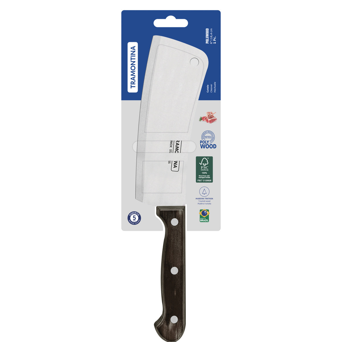 HACHUELA DE COCINA 6 POLYWOOD. MANGO MADERA TRATADA