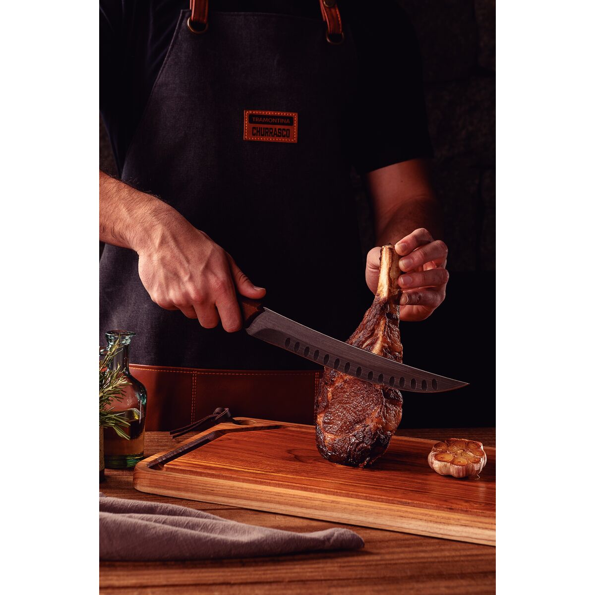Cuchillo para carnicero 10" Churrasco black. Lámina de Acero Inoxidable Oscurecido y Mango de Madera