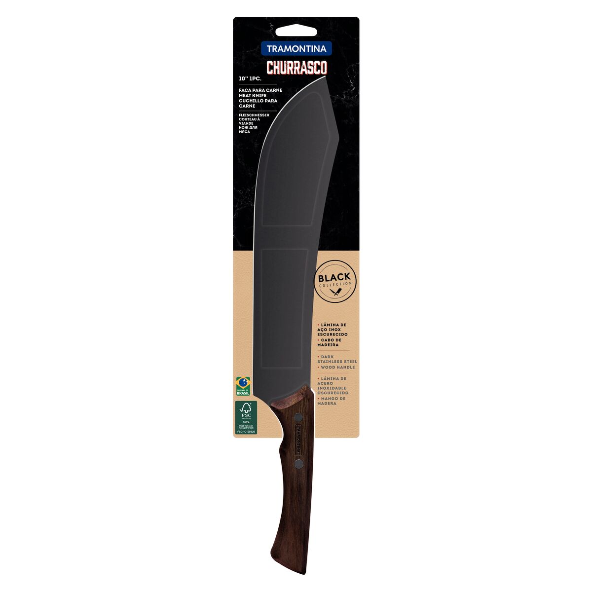 Cuchillo Churrasco 10pg. Black