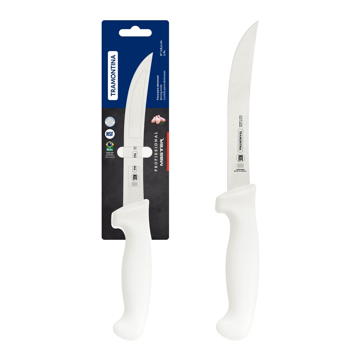 Cuchillo para deshuesar 6" Profesional blanco (PRESENTACION EN BLISTER)