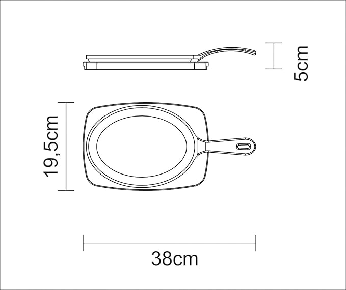 Sarten Mix grill forjado oval 30x18x1.8cm