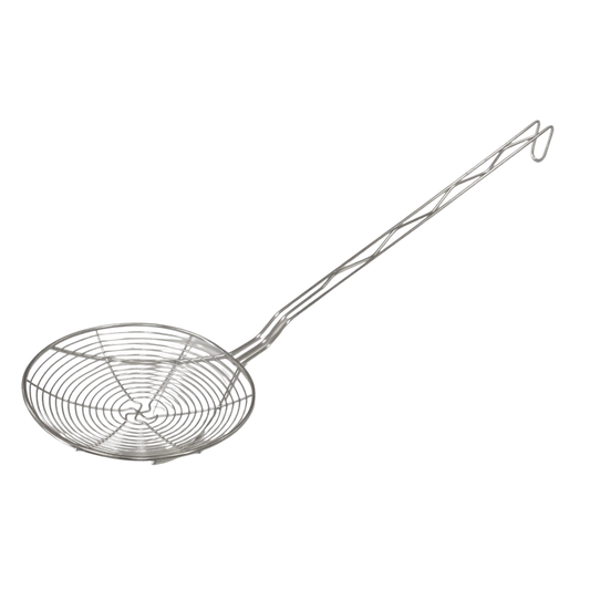 ESPUMADERA REDONDA, AROS GRUESOS  20 cm / 8 pg. MALLA EN ACERO INOXIDABLE