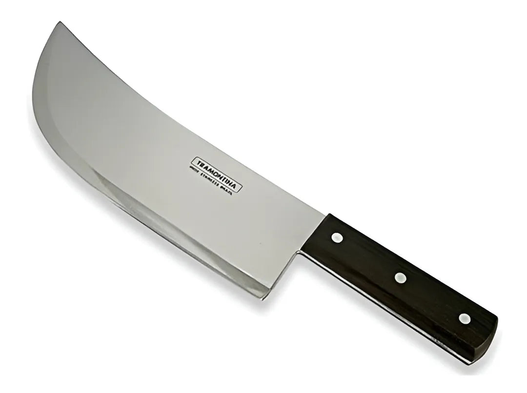 Hachuela para taco 9" lámina de acero inoxidable mango de madera