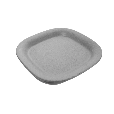 PLATO DE MELAMINA CUADRADO RIM DE 20.32*2CM, PREMIUM GRIS