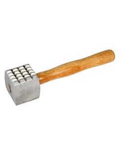 MAZO ABLANDADOR PARA CARNE 2 CARAS MANGO MADERA, ALUMINIO  GRANDE