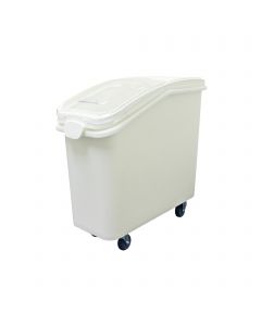 ALMACENADOR C/RUEDAS Y CUCHARÓN, PLÁSTICO 13 X 29.25 X 28 pg BLANCO, 21 ga