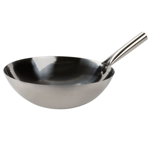 WOK EN ACERO INOXIDABLE TERMINADO ESPEJO 36 cm / 14 pg